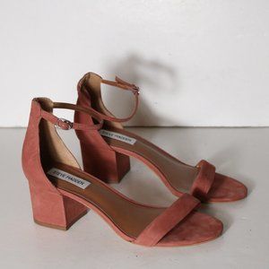 Steve Madden Womens Irenee Dusty Rose Sandals Size 8.5 Block Heel Ankle Strap